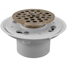 Jones Stephens D50501 - 2'' PVC No Caulk Shower Drain with Brass Tailpiece and 4-1/4'' Stainless Steel