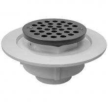 Jones Stephens D50701 - 2'' PVC Shower Drain/Floor Drain with Plastic Tailpiece and 4'' Chrome Plated
