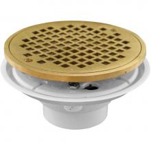 Jones Stephens D50802 - 2'' x 3'' PVC Shower Drain/Floor Drain with Brass Tailpiece and 6''