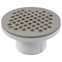 Jones Stephens D50987 - 2'' PVC IPS Plastic Spud with 4'' Chrome Plated Round Strainer