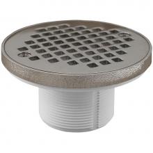 Jones Stephens D50988 - 2'' PVC IPS Plastic Spud with 4'' Chrome Plated Round Strainer with Ring