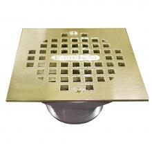 Jones Stephens D50990 - 2'' PVC IPS Plastic Spud with 4'' Polished Brass Square Strainer