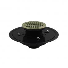 Jones Stephens D51049 - 4'' Heavy Duty ABS Drain Base with 3-1/2'' Plastic Spud and 6'' Nick