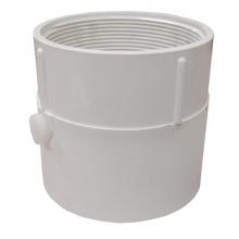 Jones Stephens D52453 - 4'' PVC Pipe Fit Drain Base with Primer Tap, for 4'' Spud