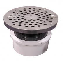 Jones Stephens D53017 - 4'' PVC Hub Fit Drain Base with 3-1/2'' Plastic Spud and 6'' Stainle