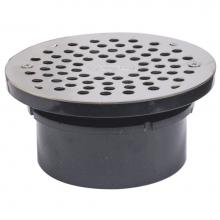 Jones Stephens D53018 - 4'' ABS Hub Fit Drain Base with 3-1/2'' Plastic Spud and 6'' Stainle