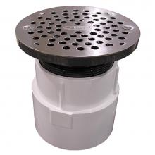 Jones Stephens D53040 - 4'' PVC Over Pipe Fit Drain Base with 3-1/2'' Plastic Spud and 6'' S