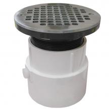Jones Stephens D53041 - 4'' PVC Over Pipe Fit Drain Base with 3-1/2'' Plastic Spud and 6'' C