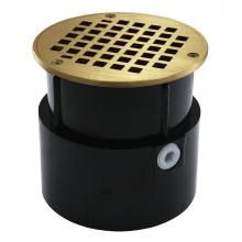 Jones Stephens D53053 - 4'' ABS Over Pipe Fit Drain Base with 3-1/2'' Metal Spud and 5'' Pol