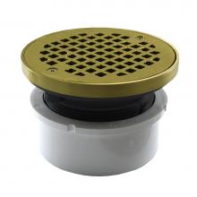 Jones Stephens D53060 - 4'' PVC Hub Fit Drain Base with 3-1/2'' Plastic Spud and 6'' Polishe