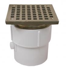 Jones Stephens D53084 - 3'' x 4'' PVC Pipe Fit Drain Base with 3-1/2'' Metal Spud and 6&apos