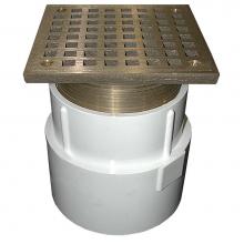 Jones Stephens D53094 - 4'' PVC Over Pipe Fit Drain Base with 3-1/2'' Metal Spud and 6'' Pol