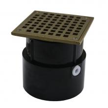 Jones Stephens D53097 - 4'' ABS Over Pipe Fit Drain Base with 3-1/2'' Metal Spud and 5'' Nic