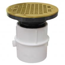 Jones Stephens D53104 - 3'' PVC Over Pipe Fit Drain Base with 3'' Plastic Spud and 6'' Polis