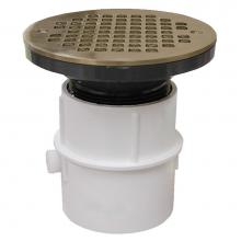 Jones Stephens D53106 - 3'' PVC Over Pipe Fit Drain Base with 3'' Plastic Spud and 6'' Nicke