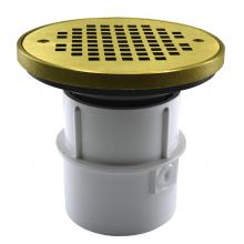 Jones Stephens D53108 - 3'' PVC Over Pipe Fit Drain Base with 3'' Plastic Spud and 6'' Polis
