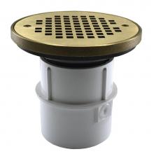 Jones Stephens D53110 - 3'' PVC Over Pipe Fit Drain Base with 3'' Plastic Spud and 6'' Nicke