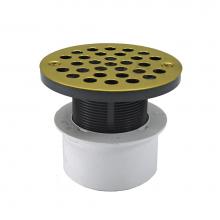 Jones Stephens D53154 - 3'' PVC Inside Pipe Fit Drain Base with 2'' Plastic Spud and 4'' Pol