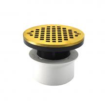 Jones Stephens D53156 - 3'' PVC Inside Pipe Fit Drain Base with 2'' Plastic Spud and 4'' Pol