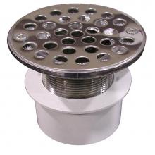 Jones Stephens D53180 - 3'' PVC Inside Pipe Fit Drain Base with 2'' Metal Spud and 4'' Stain