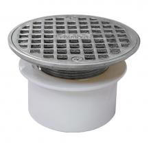 Jones Stephens D53186 - 3'' PVC Inside Pipe Fit Drain Base with 2'' Metal Spud and 6'' Chrom