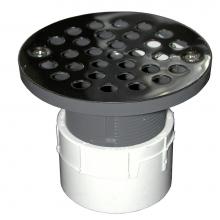 Jones Stephens D53190 - 2'' PVC Over Pipe Fit Drain Base with 2'' Plastic Spud and 4'' Stain