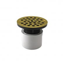 Jones Stephens D53194 - 2'' PVC Over Pipe Fit Drain Base with 2'' Plastic Spud and 4'' Polis