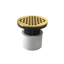 Jones Stephens D53196 - 2'' PVC Over Pipe Fit Drain Base with 2'' Plastic Spud and 4'' Polis
