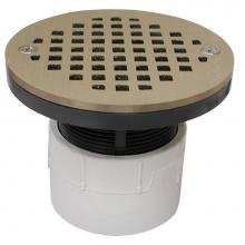 Jones Stephens D53198 - 2'' PVC Over Pipe Fit Drain Base with 2'' Plastic Spud and 4'' Nicke