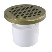 Jones Stephens D53202 - 2'' PVC Over Pipe Fit Drain Base with 2'' Plastic Spud and 4'' Nicke
