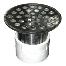 Jones Stephens D53204 - 2'' PVC Over Pipe Fit Drain Base with 2'' Metal Spud and 4'' Stainle
