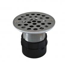 Jones Stephens D53205 - 2'' ABS Over Pipe Fit Drain Base with 2'' Metal Spud and 4'' Stainle