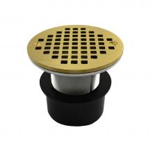 Jones Stephens D53209 - 2'' ABS Over Pipe Fit Drain Base with 2'' Metal Spud and 4'' Polishe