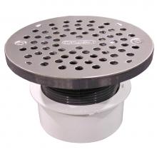Jones Stephens D53230 - 4'' PVC Inside Pipe Fit Drain Base with 3'' Plastic Spud and 6'' Sta