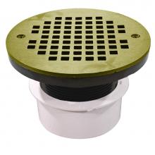 Jones Stephens D53232 - 4'' PVC Inside Pipe Fit Drain Base with 3'' Plastic Spud and 6'' Pol