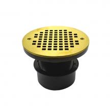 Jones Stephens D53233 - 4'' ABS Inside Pipe Fit Drain Base with 3'' Plastic Spud and 6'' Pol