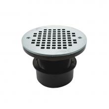 Jones Stephens D53237 - 4'' ABS Inside Pipe Fit Drain Base with 3'' Plastic Spud and 6'' Chr