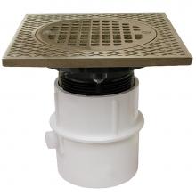 Jones Stephens D53260 - 3'' PVC Over Pipe Fit Drain Base with 3'' Plastic Spud and 5'' Nicke