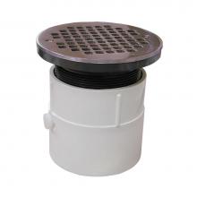 Jones Stephens D53262 - 4'' PVC Over Pipe Fit Drain Base with 4'' Plastic Spud and 6'' Stain