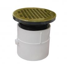 Jones Stephens D53263 - 4'' PVC Over Pipe Fit Drain Base with 4'' Plastic Spud and 6'' Polis