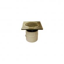 Jones Stephens D53268 - 4'' PVC Over Pipe Fit Drain Base with 4'' Plastic Spud and 5'' Nicke