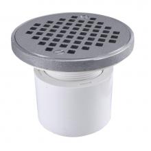 Jones Stephens D53290 - 2'' PVC Over Pipe Fit Drain Base with 2'' Plastic Spud and 4'' Chrom