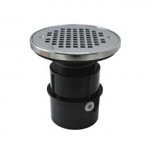 Jones Stephens D53291 - 2'' ABS Over Pipe Fit Drain Base with 2'' Plastic Spud and 4'' Chrom