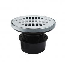 Jones Stephens D53293 - 4'' ABS Inside Pipe Fit Drain Base with 3'' Plastic Spud and 6'' Chr