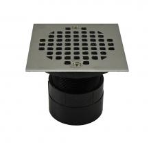 Jones Stephens D53297 - 2'' ABS Over Pipe Fit Drain Base with 2'' Plastic Spud and 4'' Chrom
