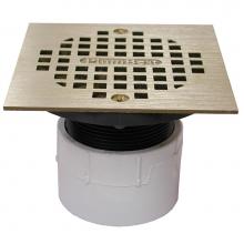 Jones Stephens D53298 - 2'' PVC Over Pipe Fit Drain Base with 2'' Plastic Spud and 4'' Polis