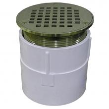 Jones Stephens D53308 - 4'' PVC Over Pipe Fit Drain Base with 4'' Metal Spud and 5'' Polishe