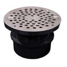 Jones Stephens D53407 - 4'' ABS Hub Fit Drain Base with 3-1/2'' Plastic Spud and 5'' Stainle