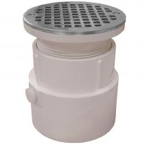 Jones Stephens D53414 - 4'' PVC Over Pipe Fit Drain Base with 3-1/2'' Plastic Spud and 5'' S