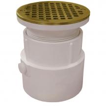 Jones Stephens D53415 - 4'' PVC Over Pipe Fit Drain Base with 3-1/2'' Plastic Spud and 5'' P